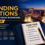 Las Vegas skyline at night representing the best business funding options for Las Vegas businesses in 2026, including working capital, SBA loans, equipment financing, business lines of credit, revenue-based funding, and business credit building.